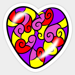 Patterned heart Sticker